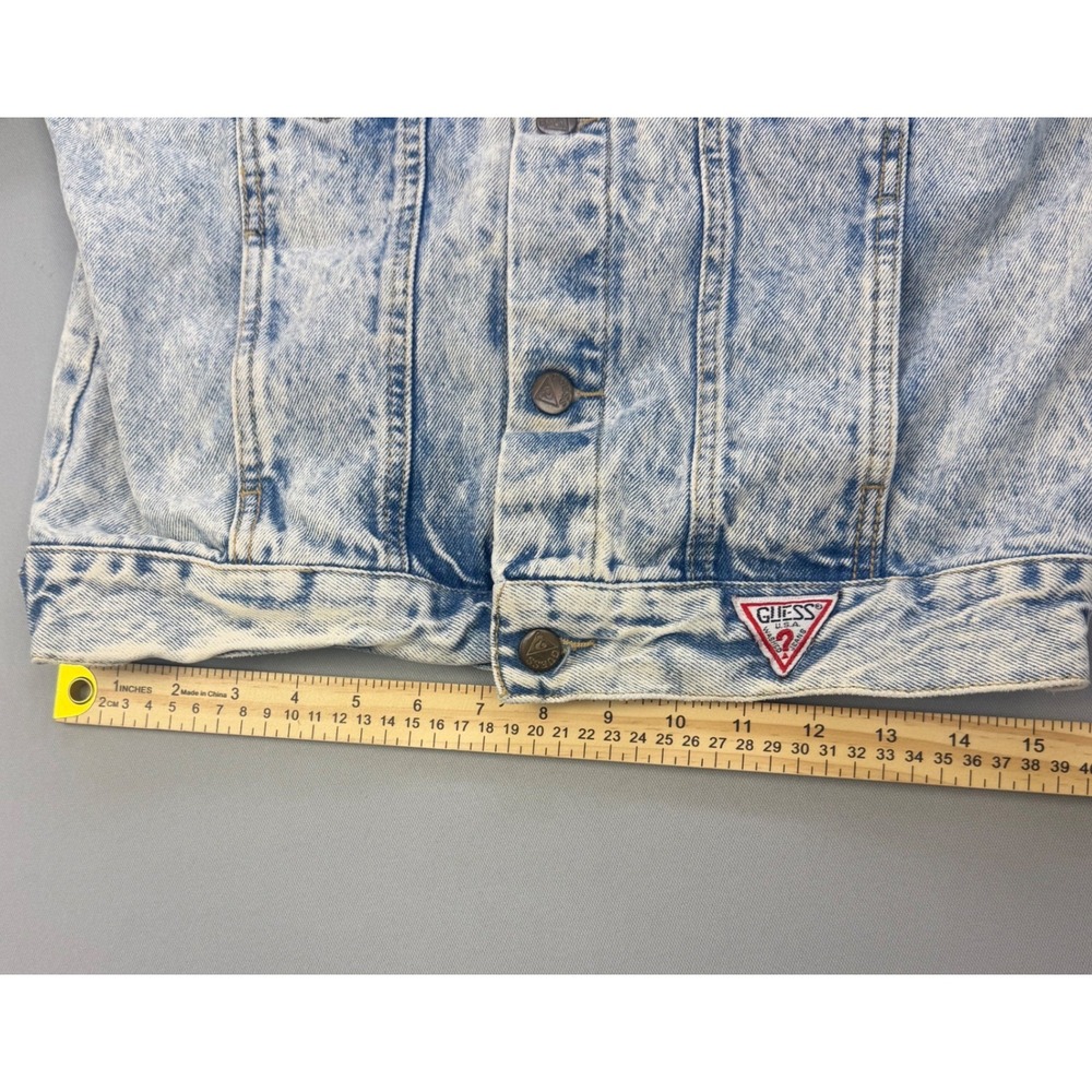 Vintage Georges Marciano for Guess Acid Wash Denim Jacket Size 14 Made in USA - Picture 9 of 16